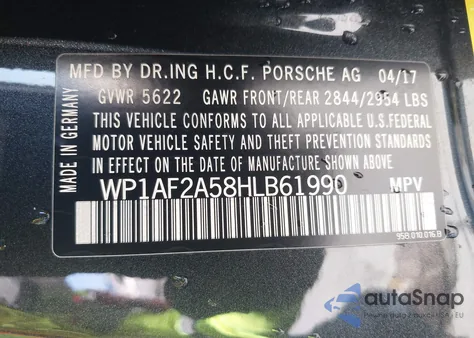 2017 Porsche Macan Turbo/Turbo W/Performance Package from USA, damaged, VIN WP1AF2A58HLB61990